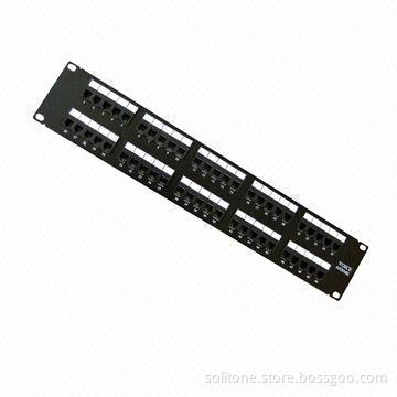50-port Voice Patch Panel, 2U with LSA Fits 19-inch Network Cabinet and Cables